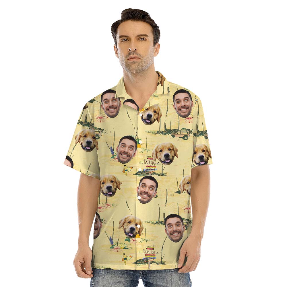 Vintage Beach Couples Hawaiian Outfits With Faces