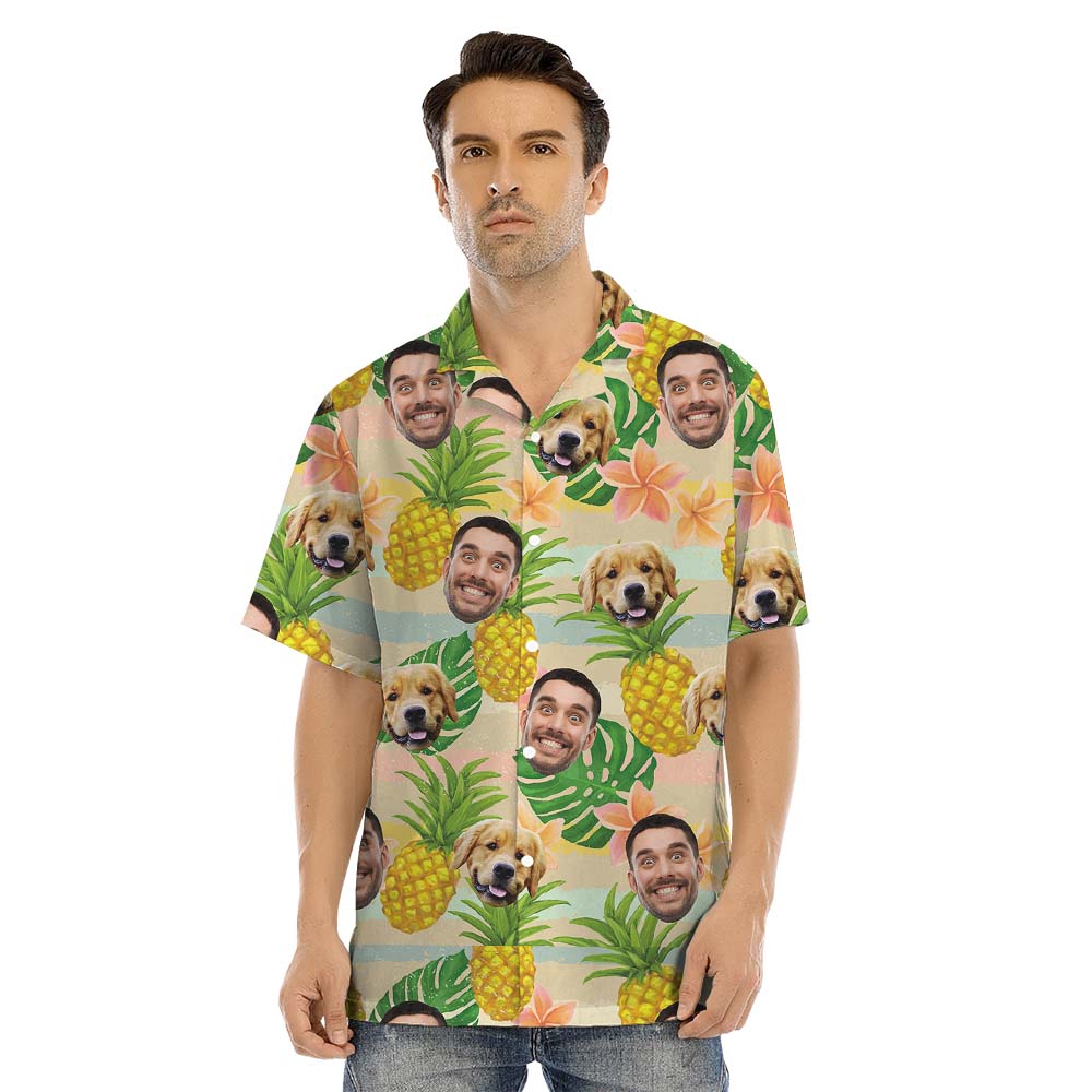 Custom Face Pineapple Matching Hawaiian Outfits For Family