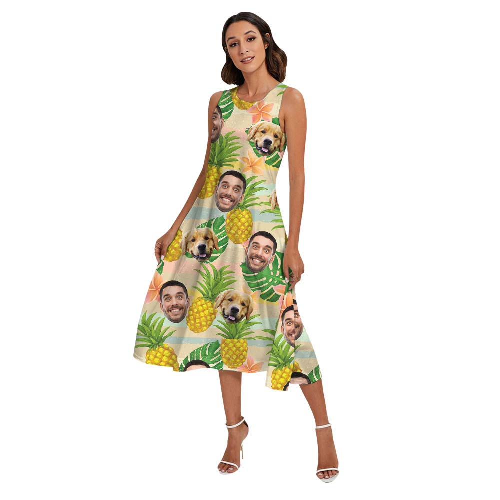 Custom Face Pineapple Matching Hawaiian Outfits For Family