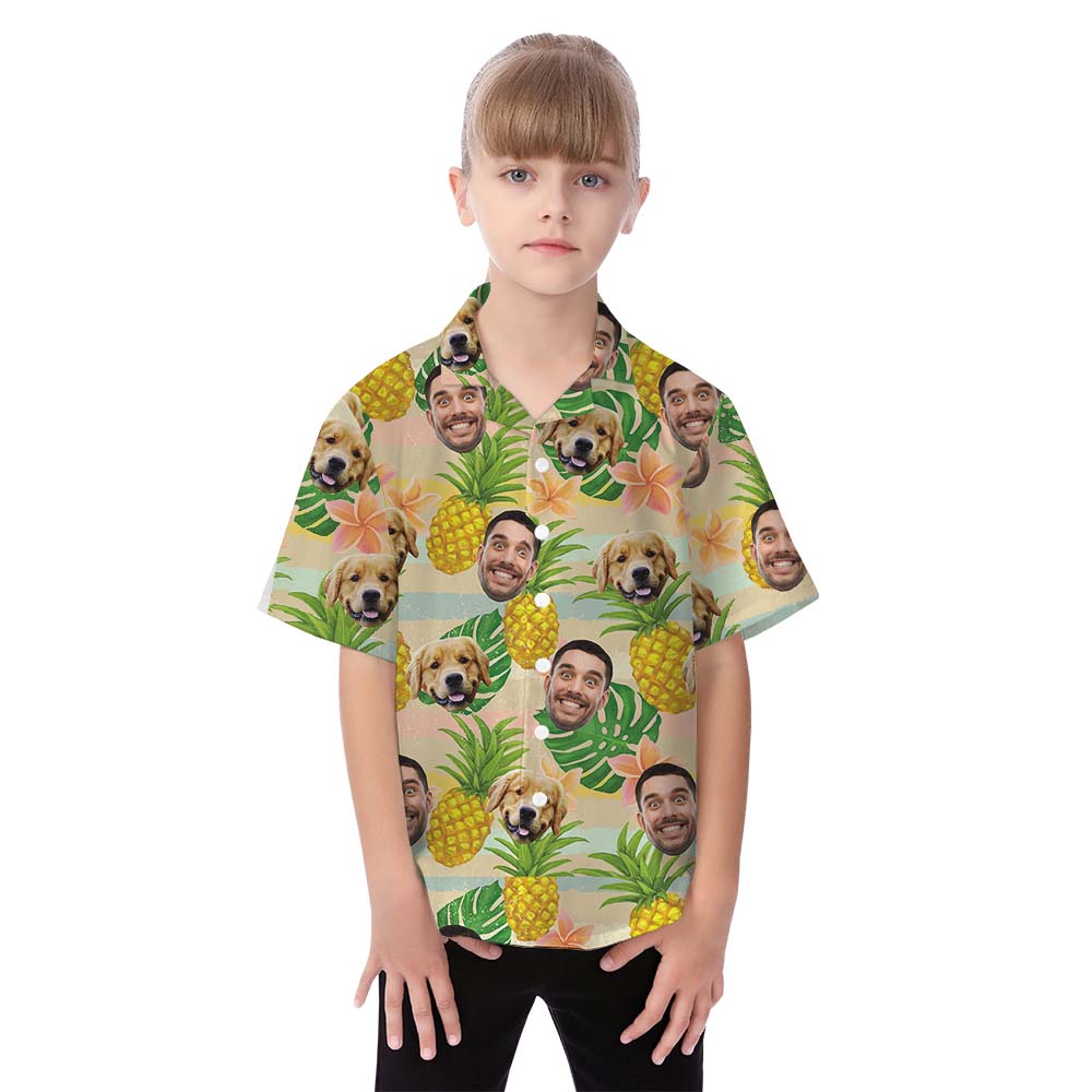Custom Face Pineapple Matching Hawaiian Outfits For Family