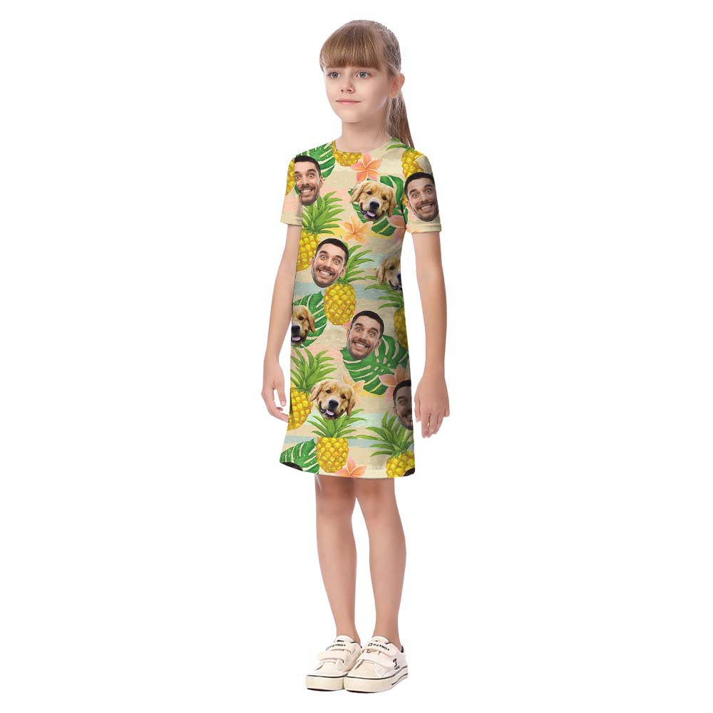 Custom Face Pineapple Matching Hawaiian Outfits For Family