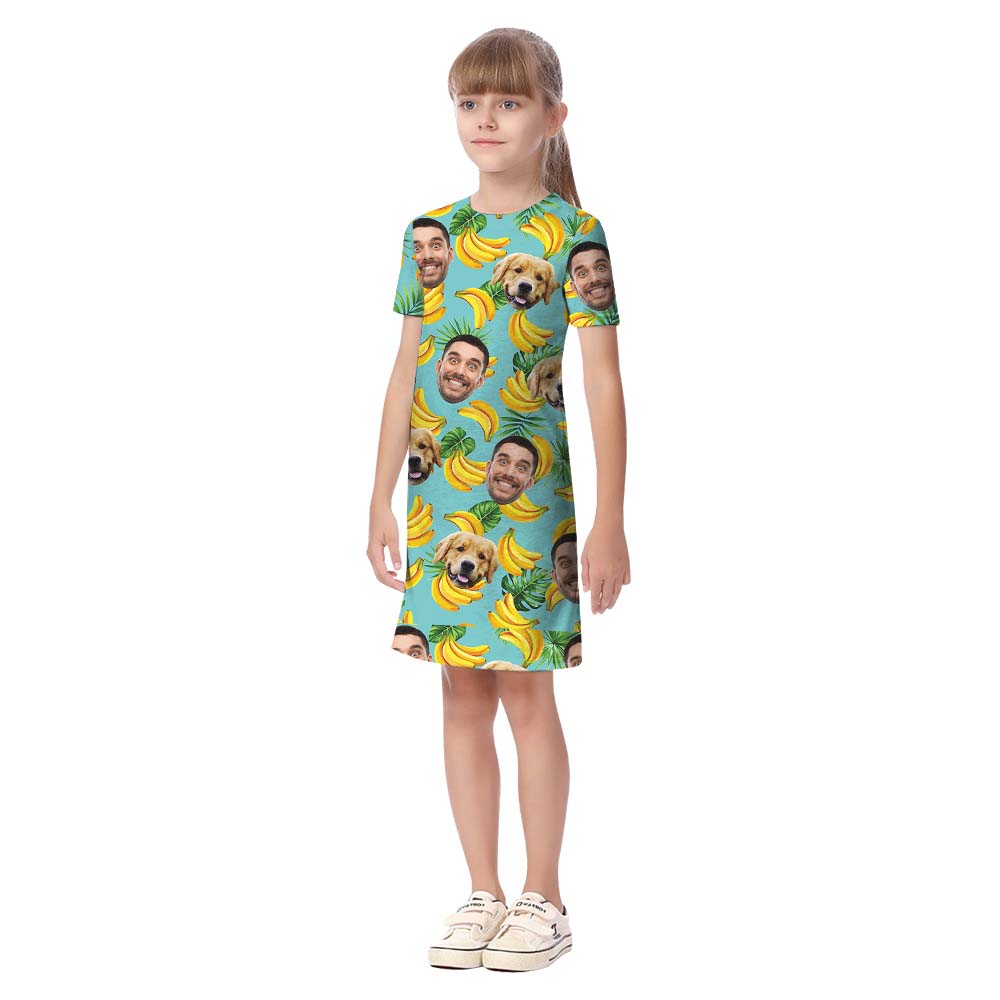 Custom Banana Matching Man And Dog Hawaiian Shirts With Faces