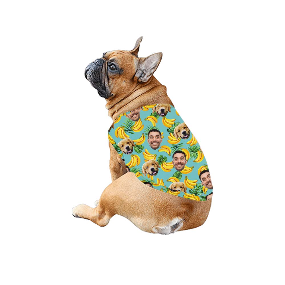 Custom Banana Matching Man And Dog Hawaiian Shirts With Faces
