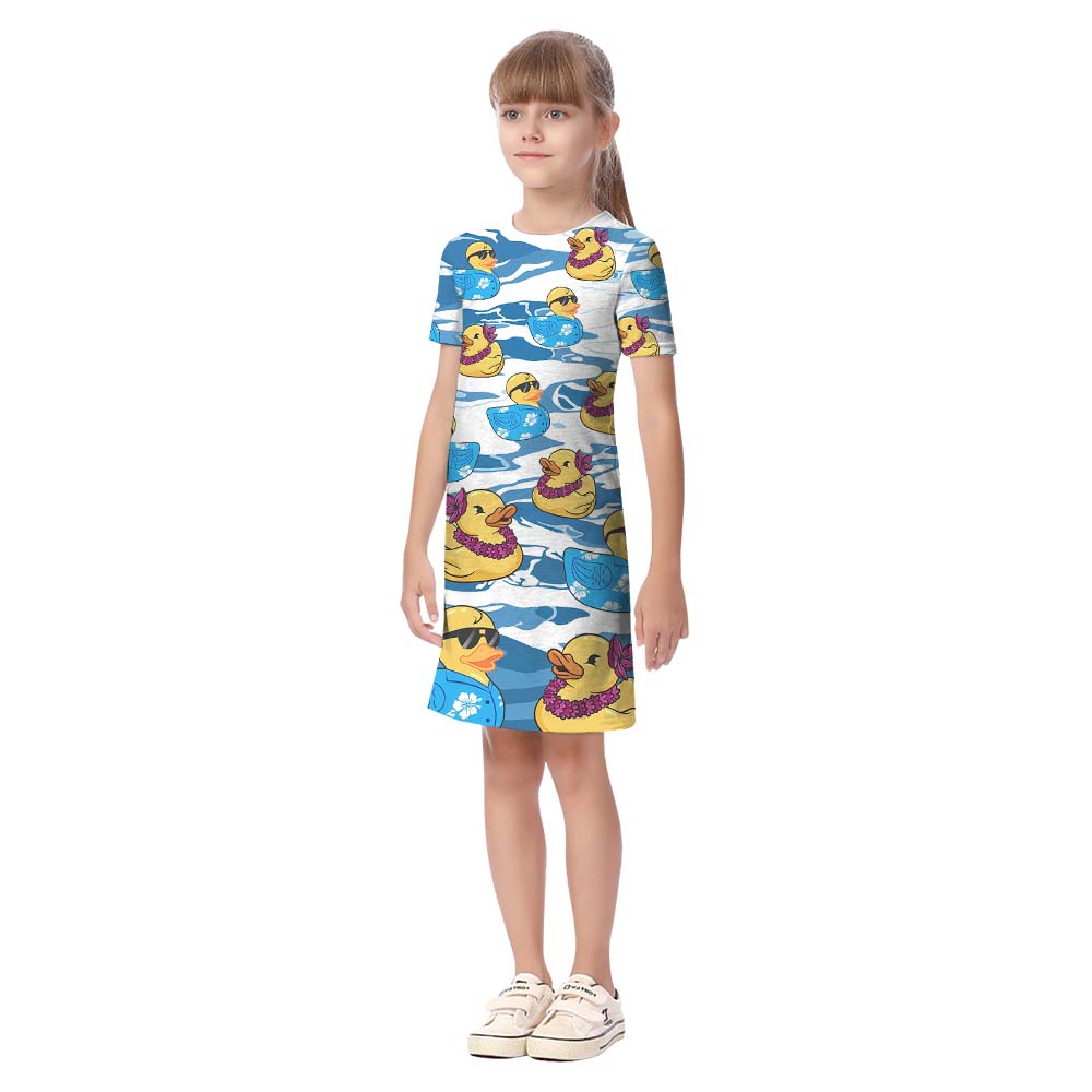 Cute Rubber Duck Matching Hawaiian Shirts For Family