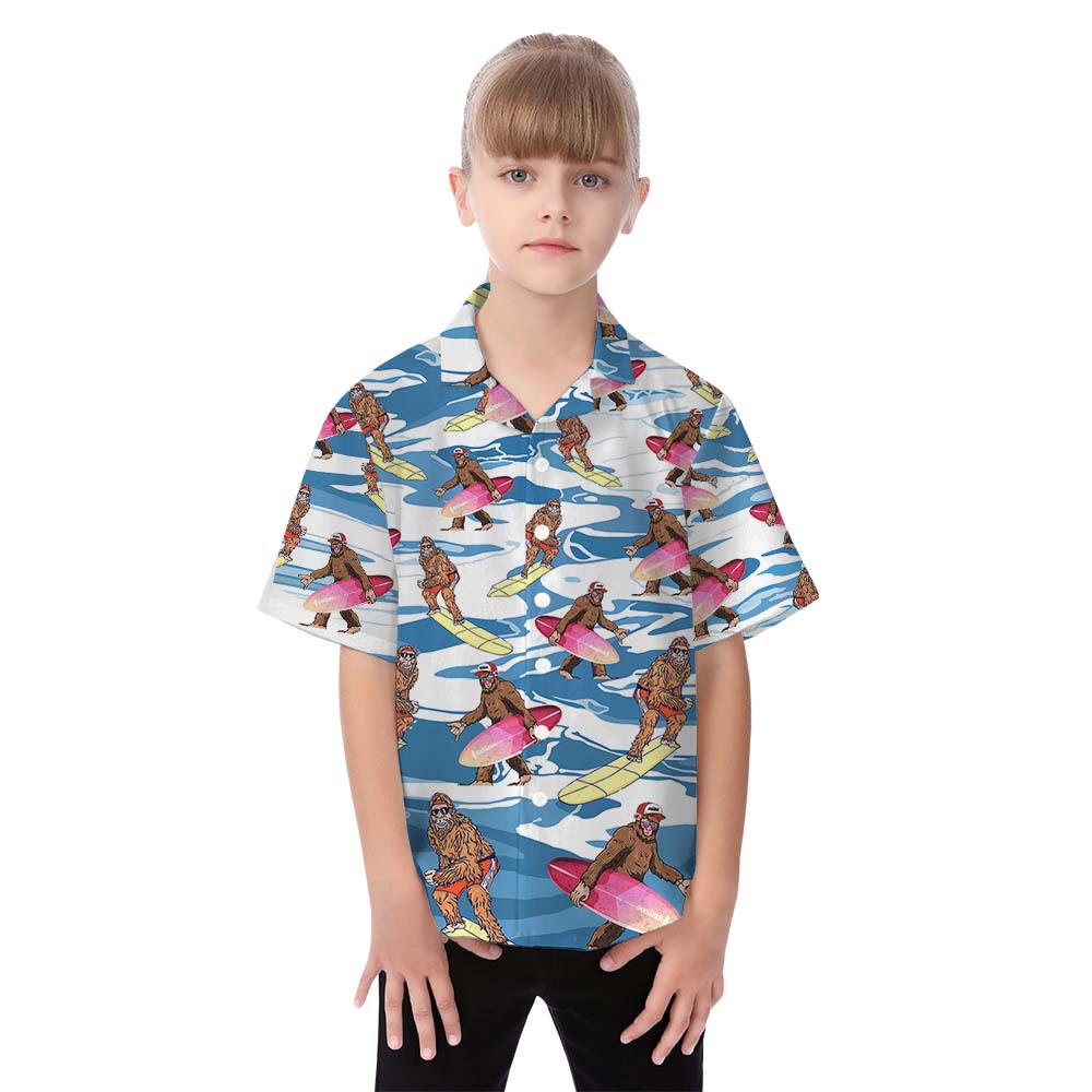 Bigfoot Beach Matching Hawaiian Shirts For Family