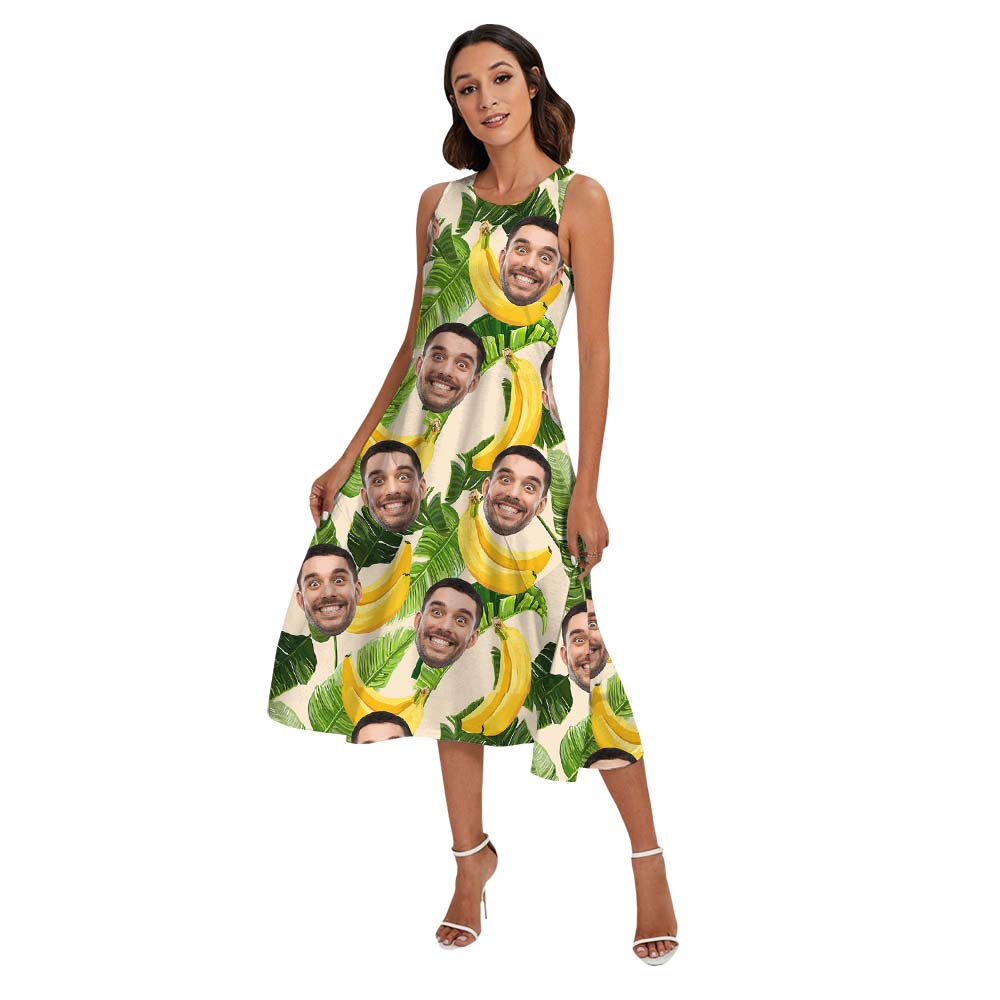 Custom Face Banana Matching Hawaiian Shirts Dad And Son