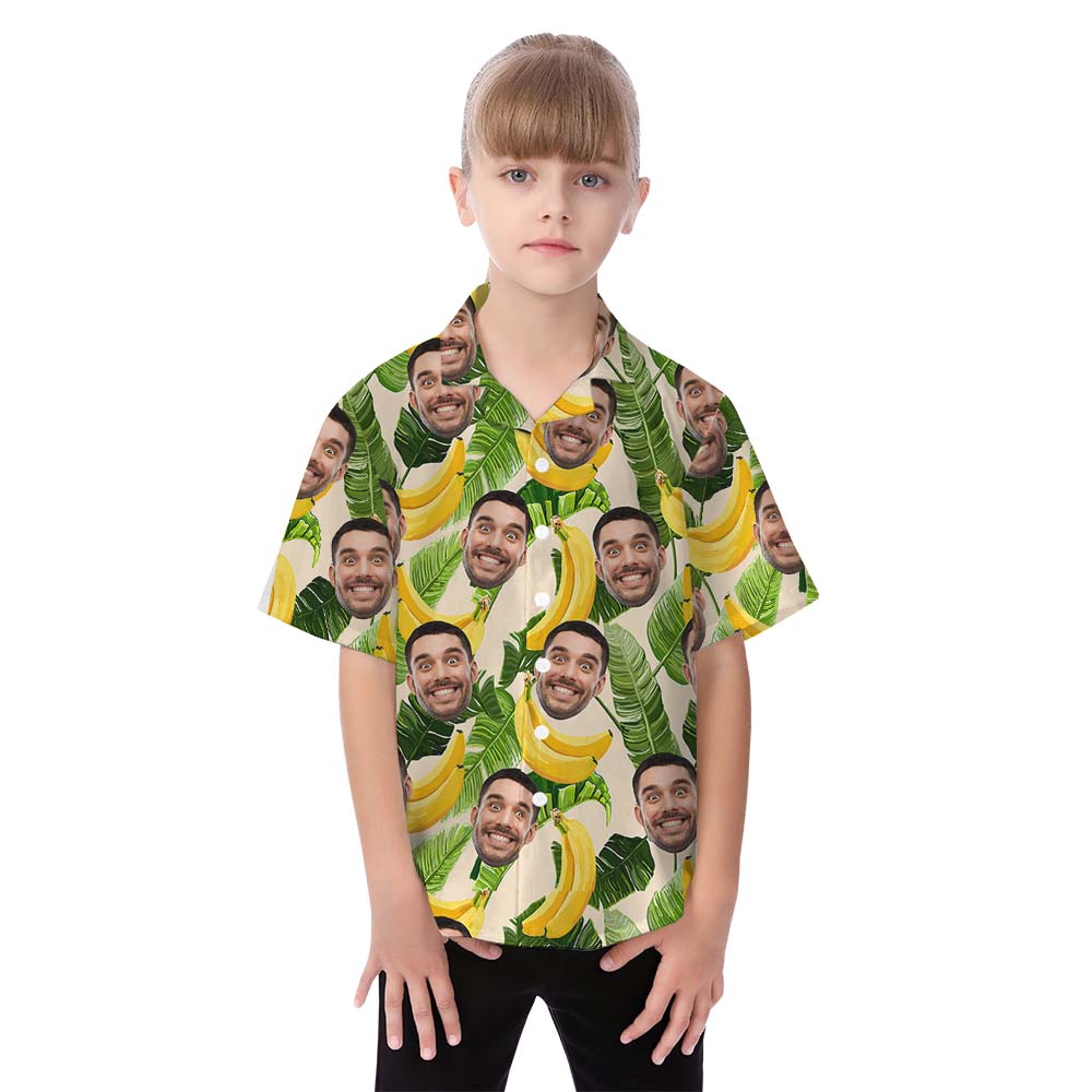 Custom Face Banana Matching Hawaiian Shirts Dad And Son