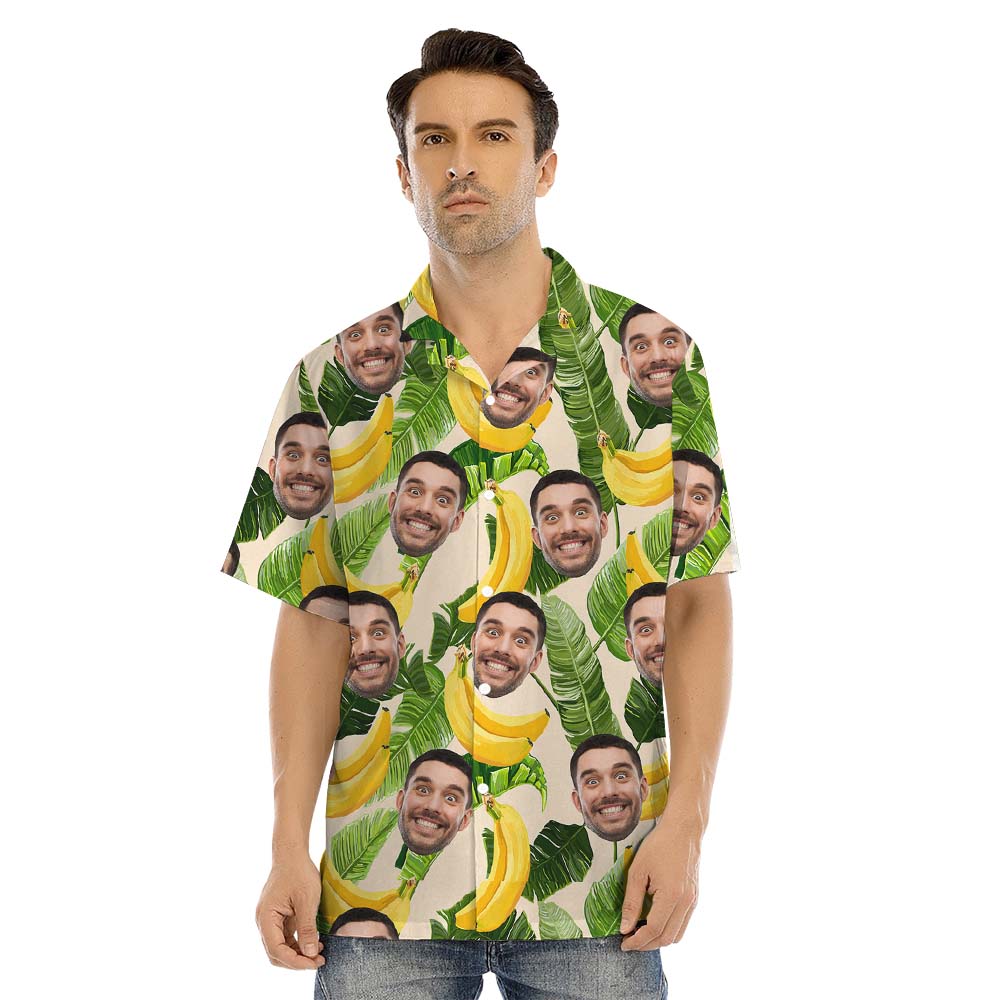 Custom Face Banana Matching Hawaiian Shirts Dad And Son