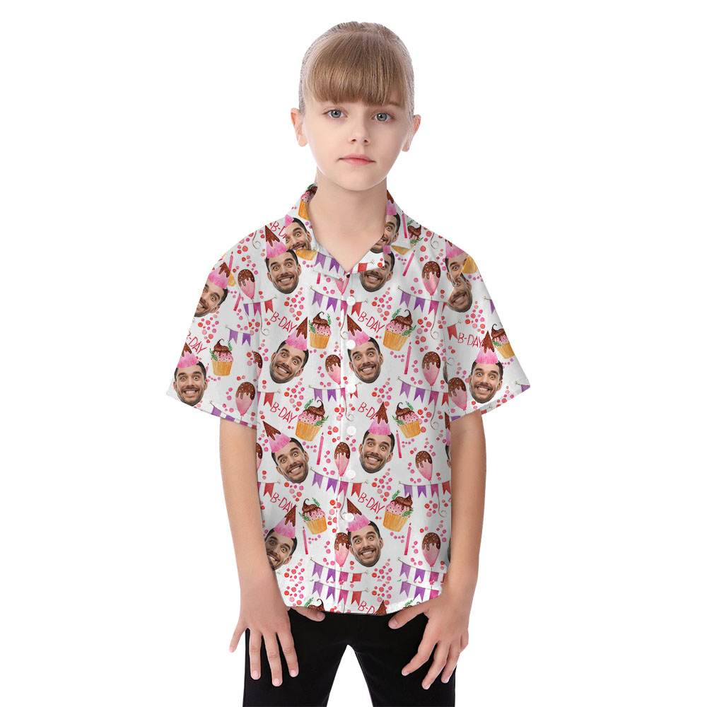 Custom Photo Birthday Matching Aloha Shirts