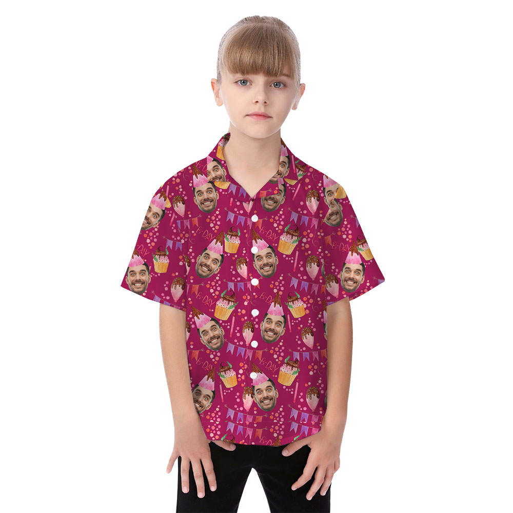 Birthday Themed Custom Face Matching Family Hawaiian