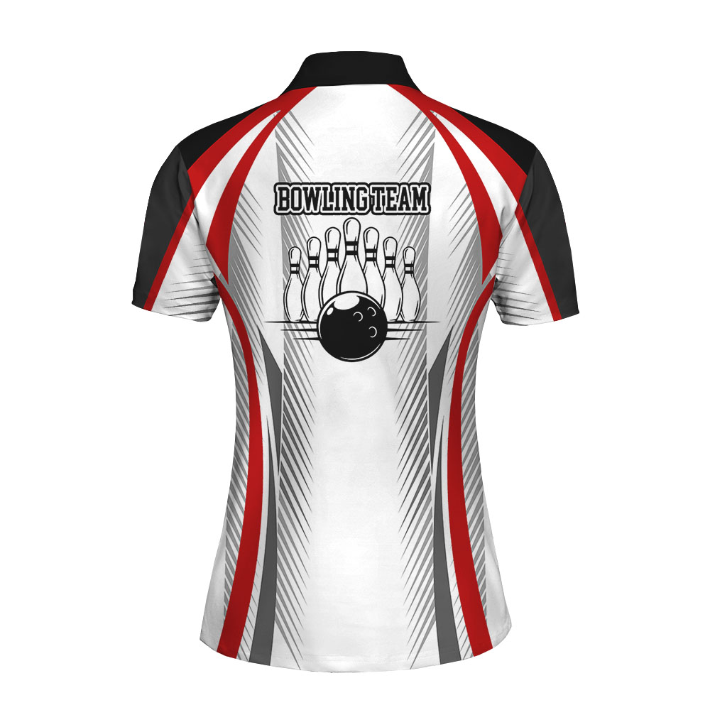 Personalized Bowling White And Black Women Polo Shirt