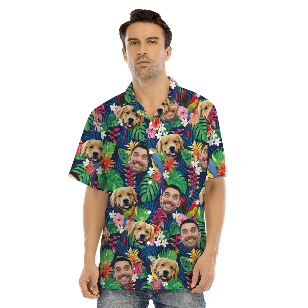 Custom Face Tropical Matching Hawaiian Outfits For Family