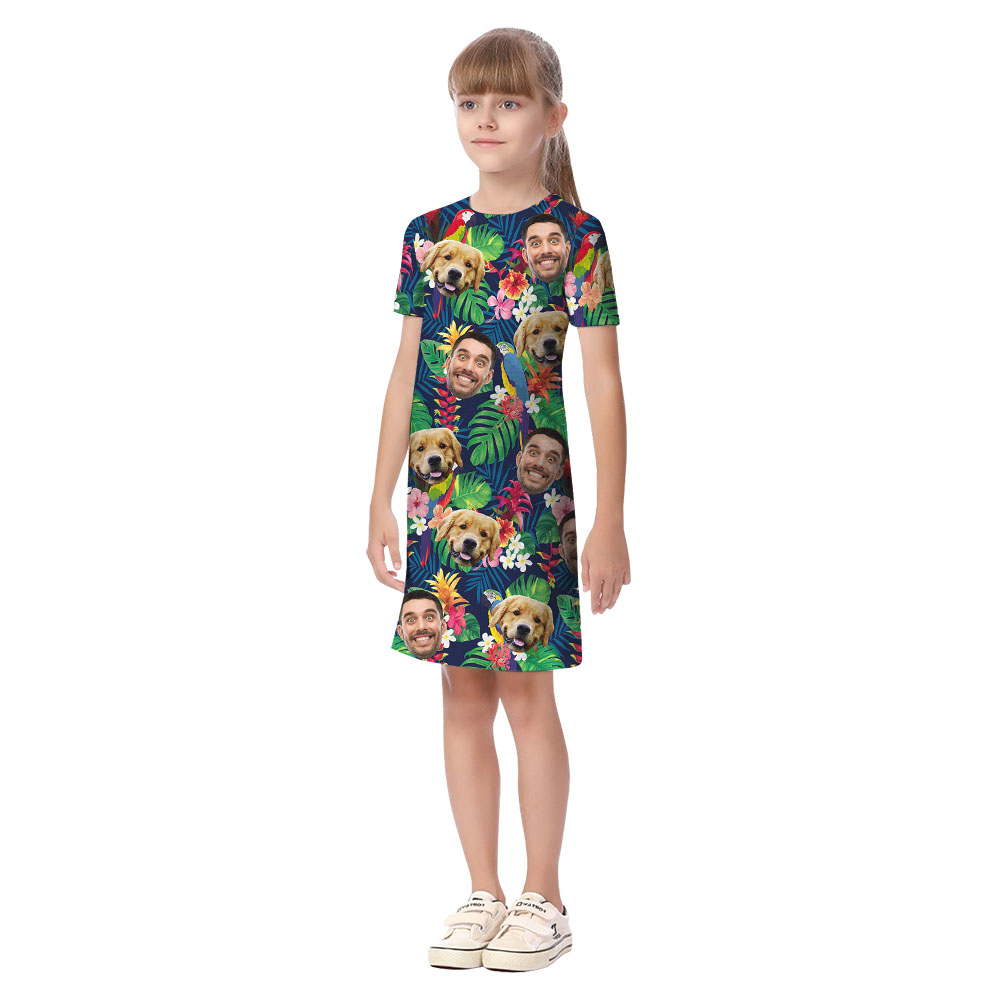 Custom Face Tropical Matching Hawaiian Outfits For Family