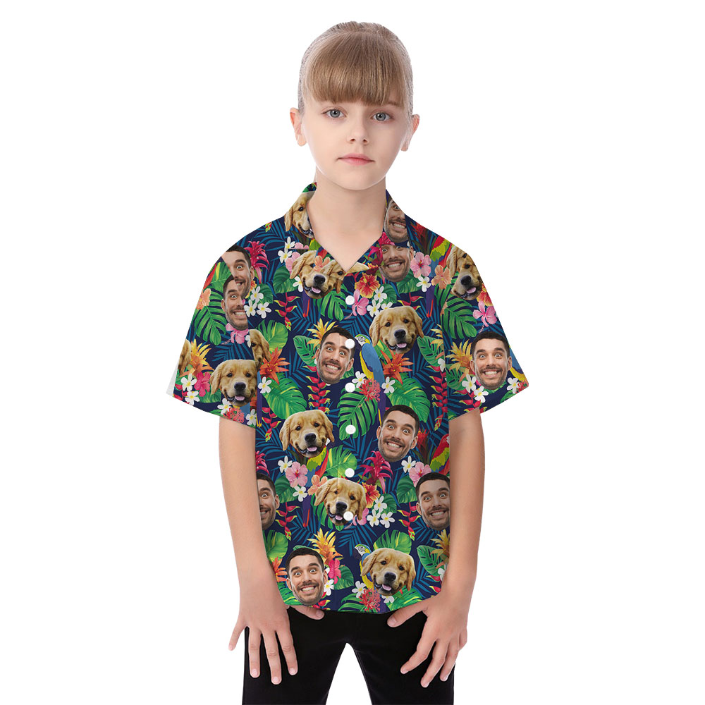 Custom Face Tropical Matching Hawaiian Outfits For Family