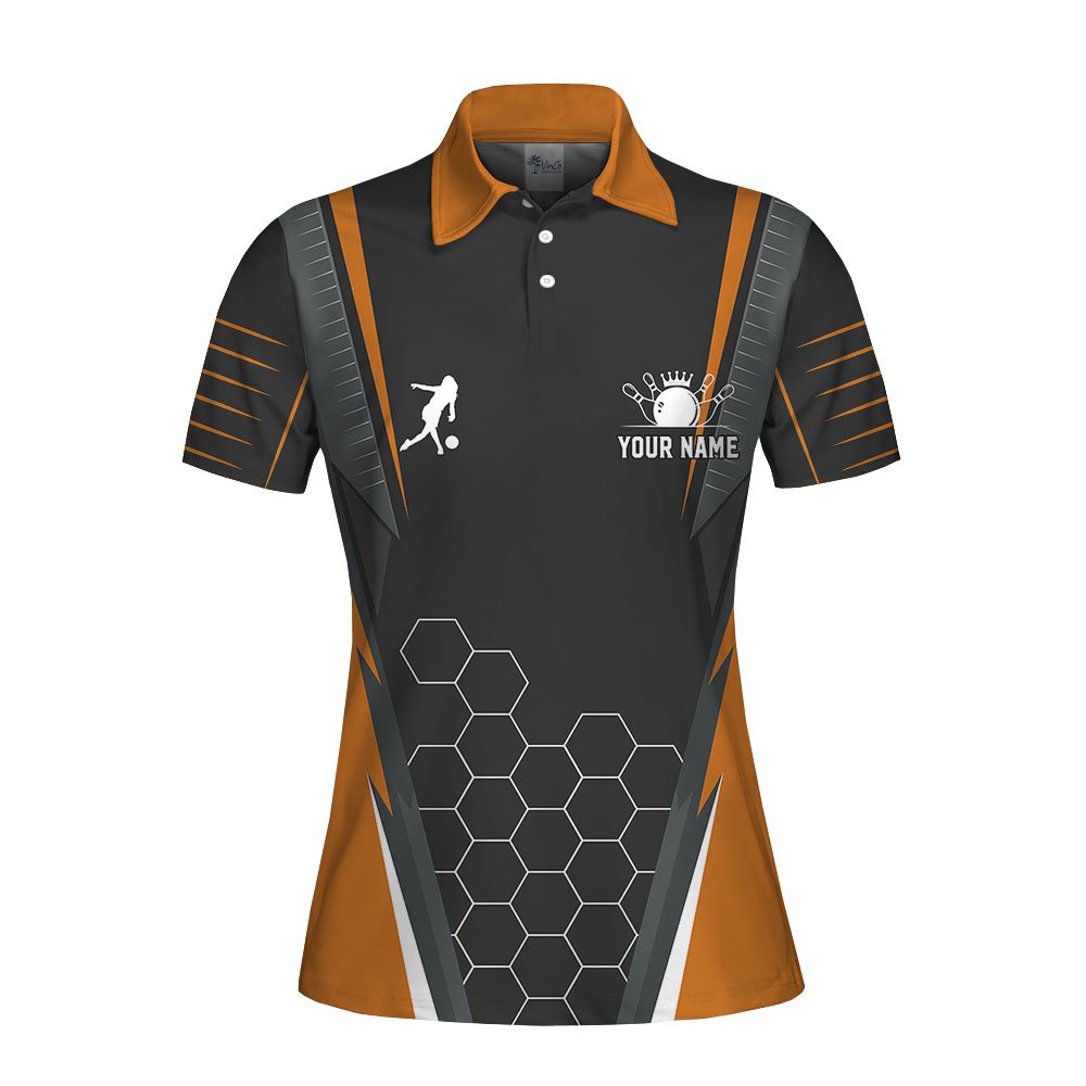 Orange Bowling Team Personalized Polos For Women