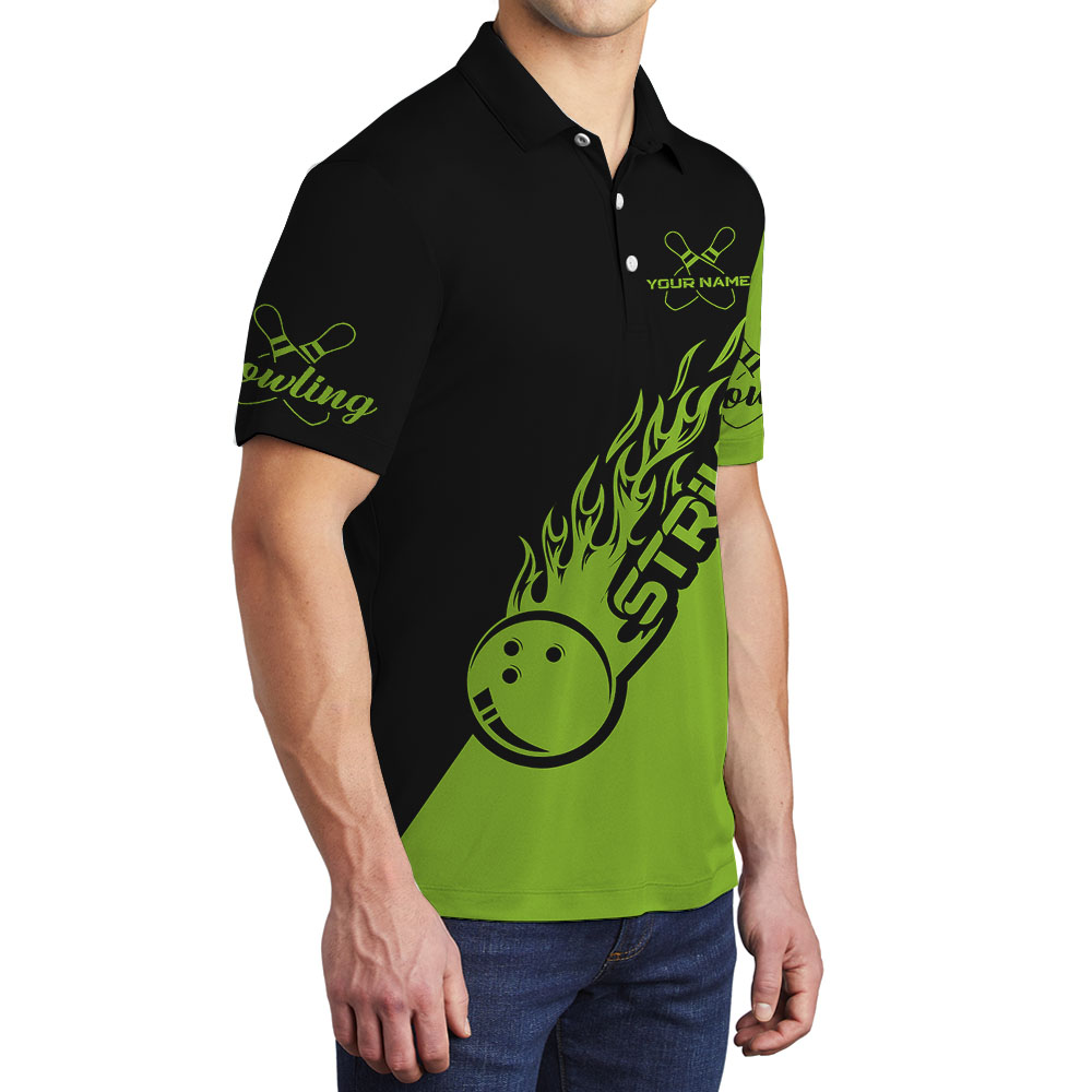 Men's Bowling Team Personalized Collared Shirt Green