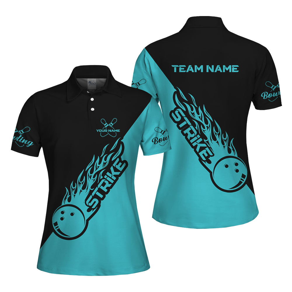 Teal Women's Bowling Custom Polo Shirts