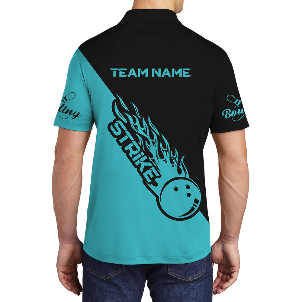 Teal Custom Bowling Team Collared Shirt