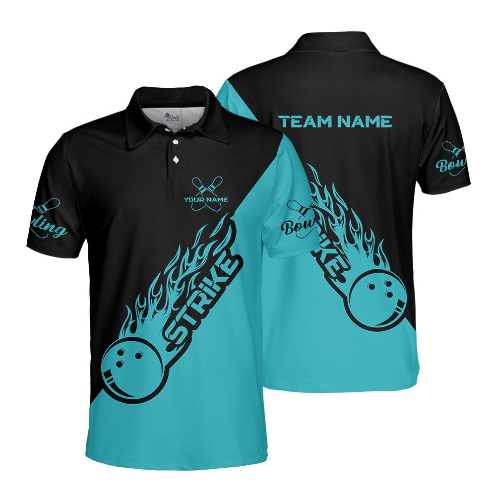 Teal Custom Bowling Team Collared Shirt