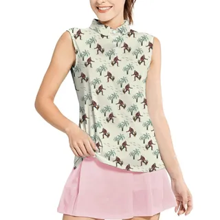 Unique Bigfoot Sleeveless Beach Women's Polos
