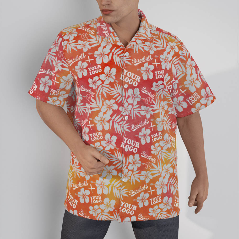 Custom Baseball Team Aloha Shirt With Logo - variant image 1
