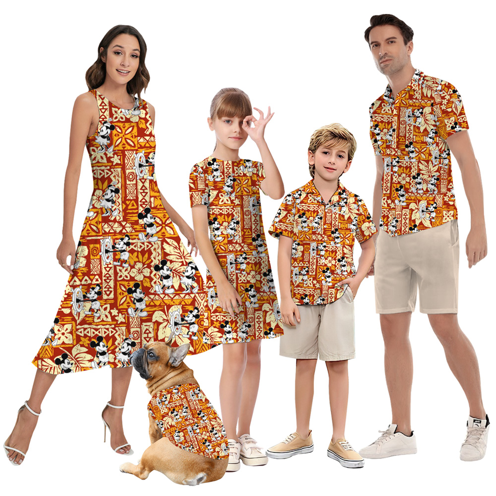 Steamboat Willie Mickey Matching Family Aloha Outfits