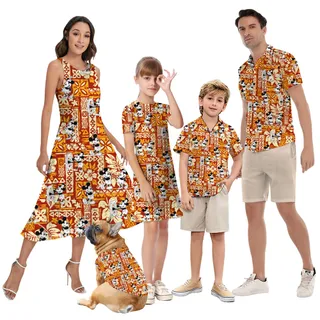 Steamboat Willie Mickey Matching Family Aloha Outfits