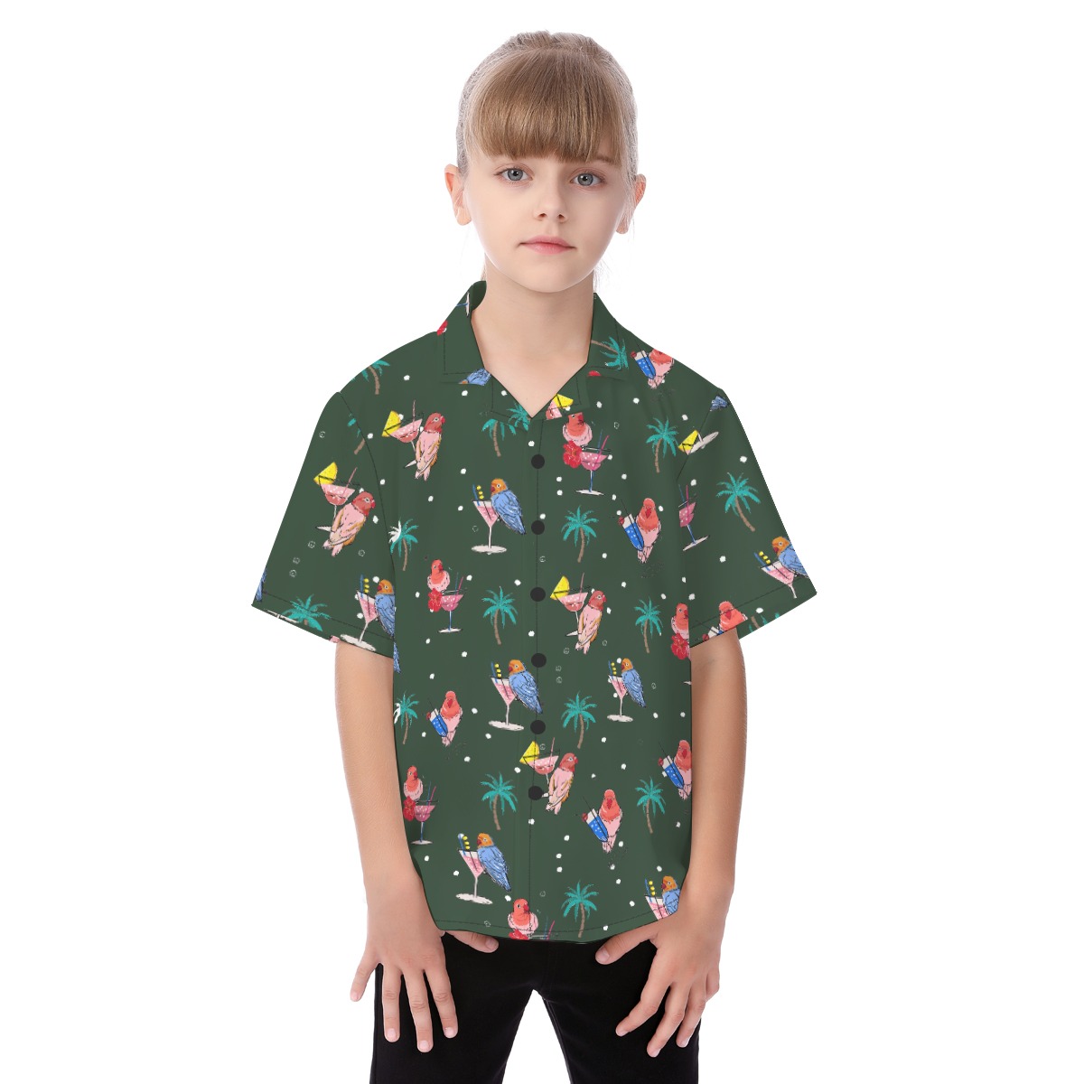 Funny Parrot Cocktails Tropical Matching Family Hawaiian Outfits