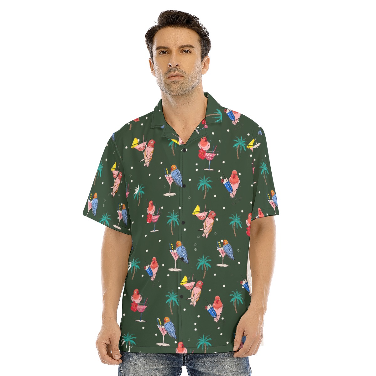 Funny Parrot Cocktails Tropical Matching Family Hawaiian Outfits