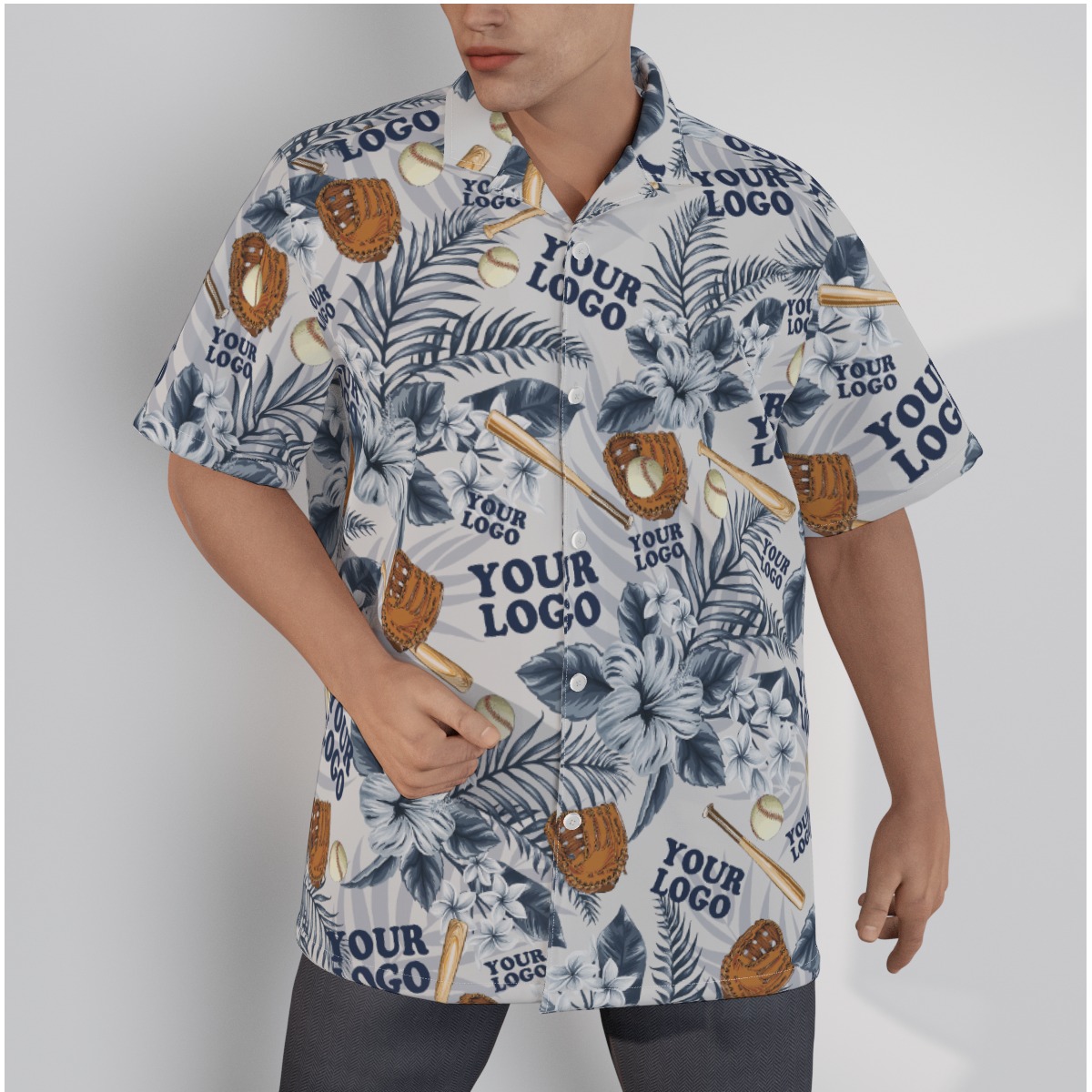 Custom Logo Baseball Team Hawaiian Shirt - variant image 1