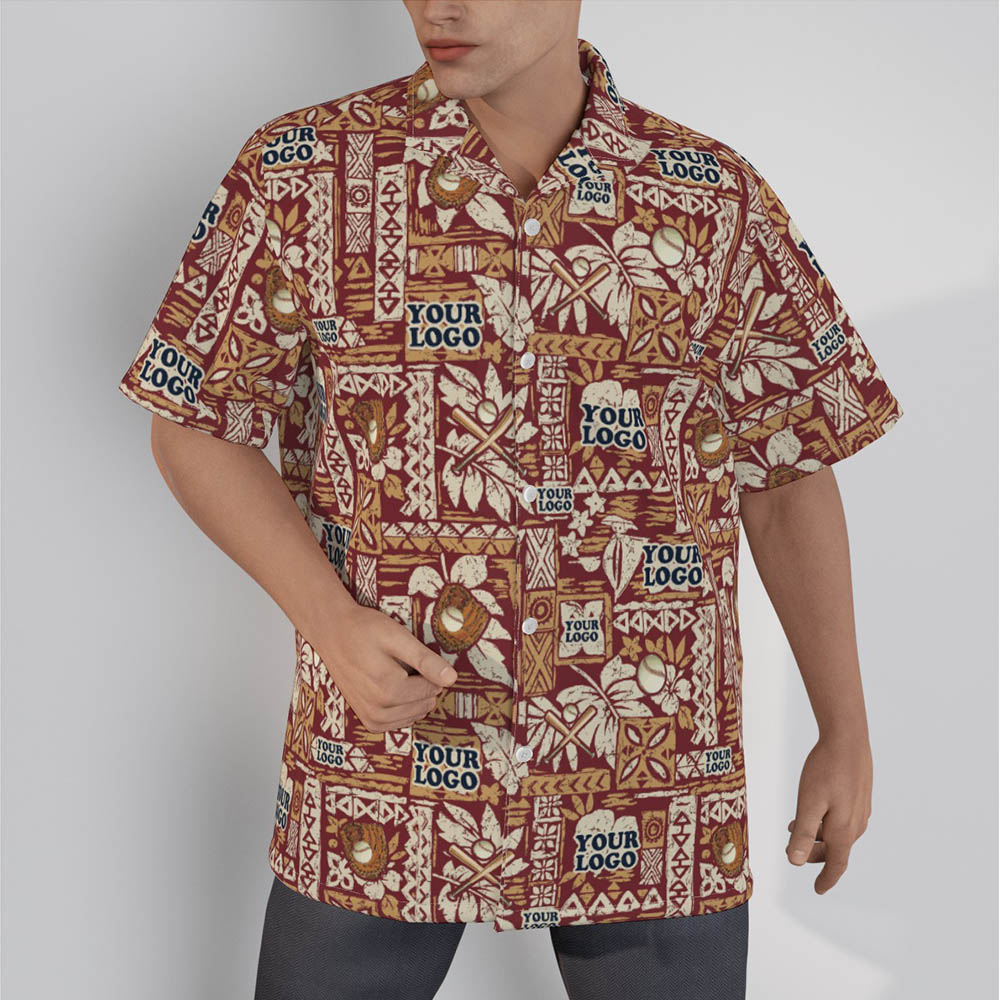 Vintage Orange Hawaiian Shirts With Logo Baseball Team - variant image 1