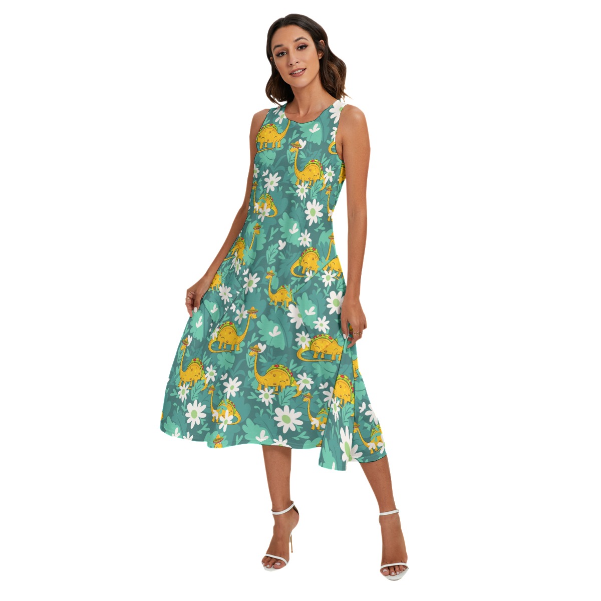 Funny Tacosaurus Floral Matching Family Hawaiian Outfits