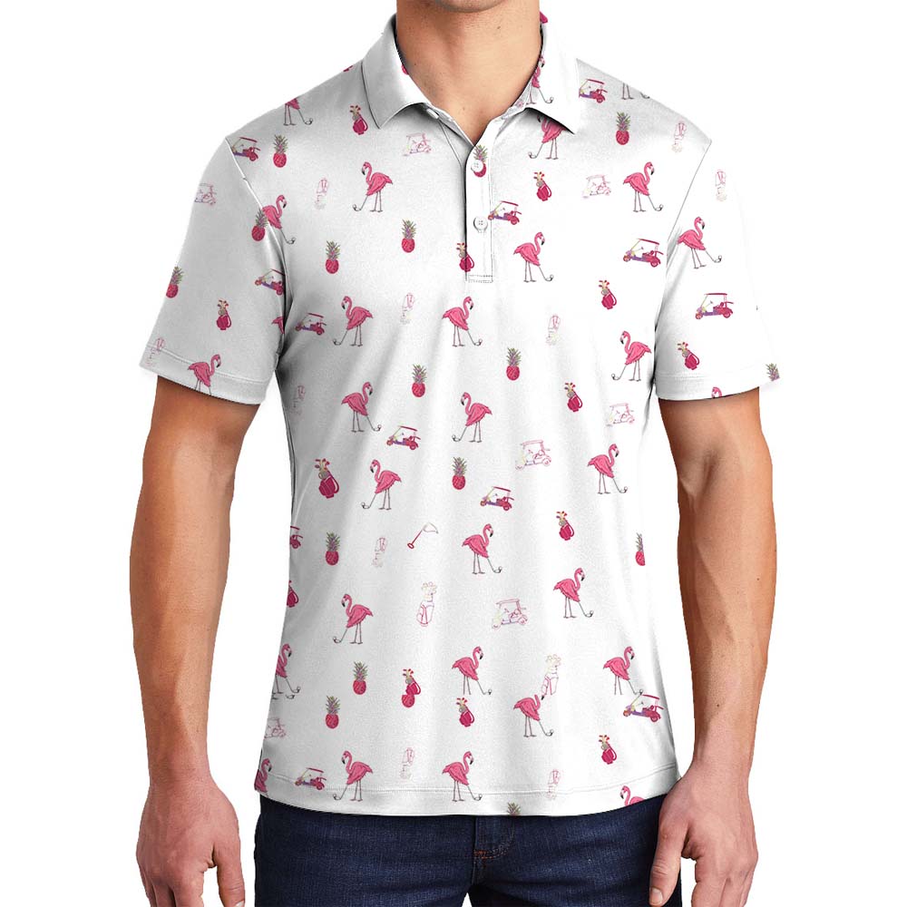 Flamingo Golf Mens Short Sleeve Polo - variant image 1