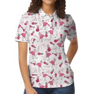 Unique Flamingo Golf Ladies Polo Tops