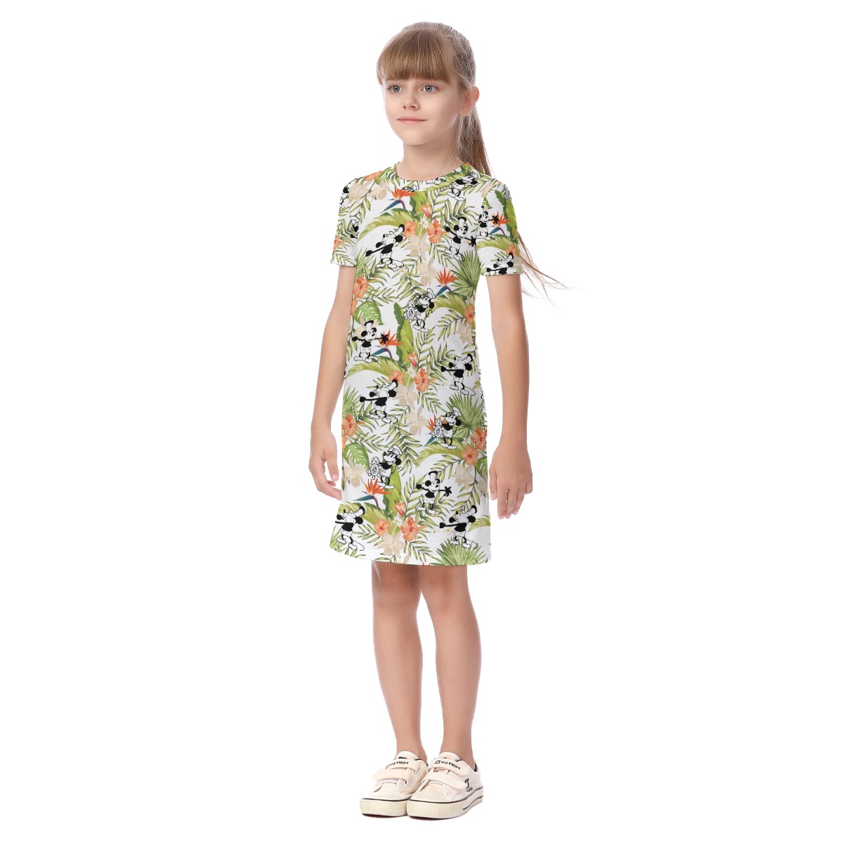 Steamboat Willie Mickey Floral Matching Family Hawaiian Outfits