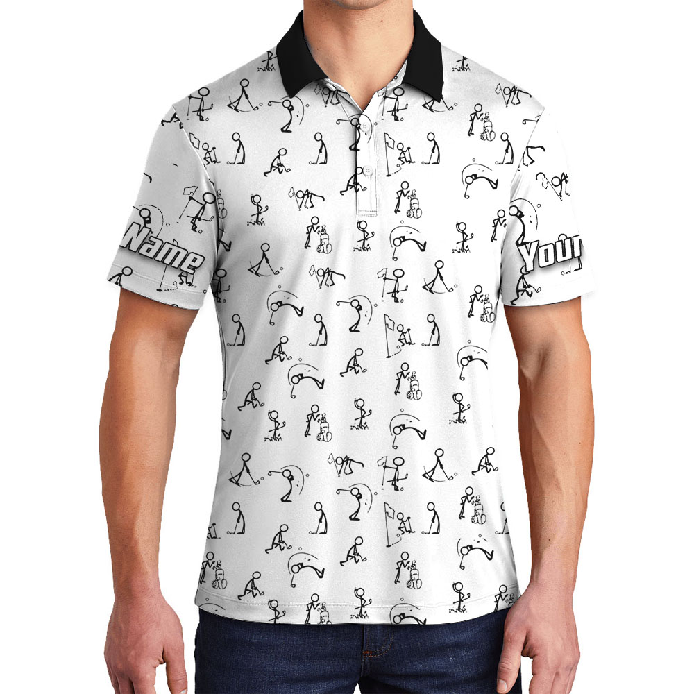 Funny Golf Icon Men's Golf Shirt White - variant image 1