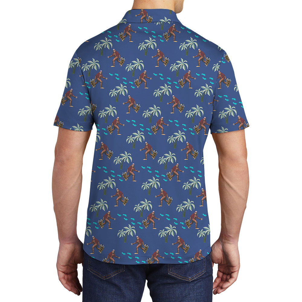 Bigfoot Palm Tree Navy Men's Golf Polos