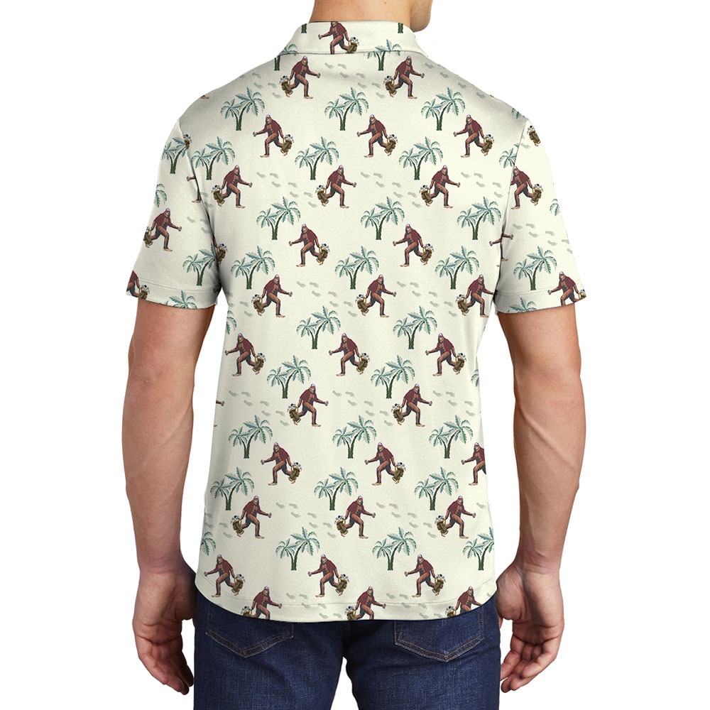 Bigfoot Beach Themed Golf Polos For Men
