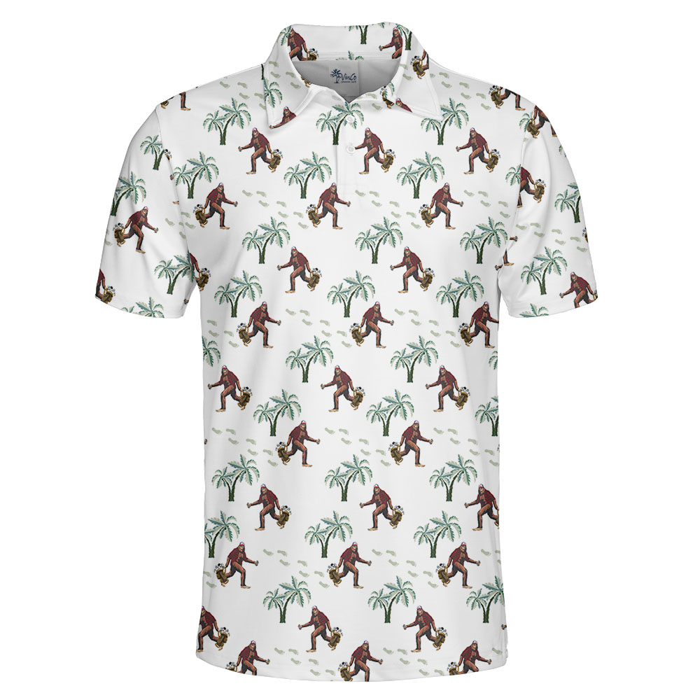 Bigfoot Tropical Beach Golf Polo Shirts