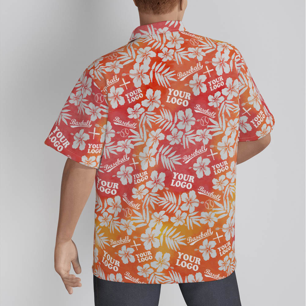 Custom Baseball Team Aloha Shirt With Logo