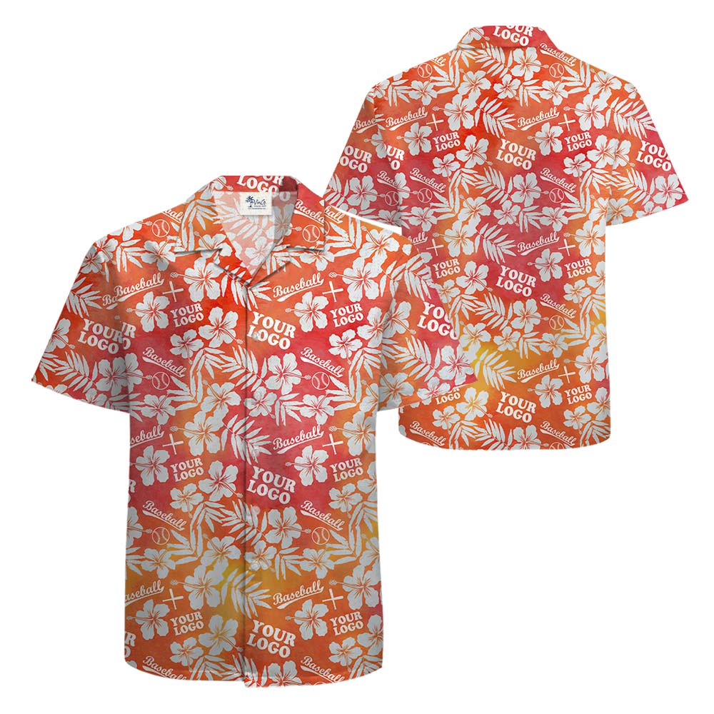 Custom Baseball Team Aloha Shirt With Logo