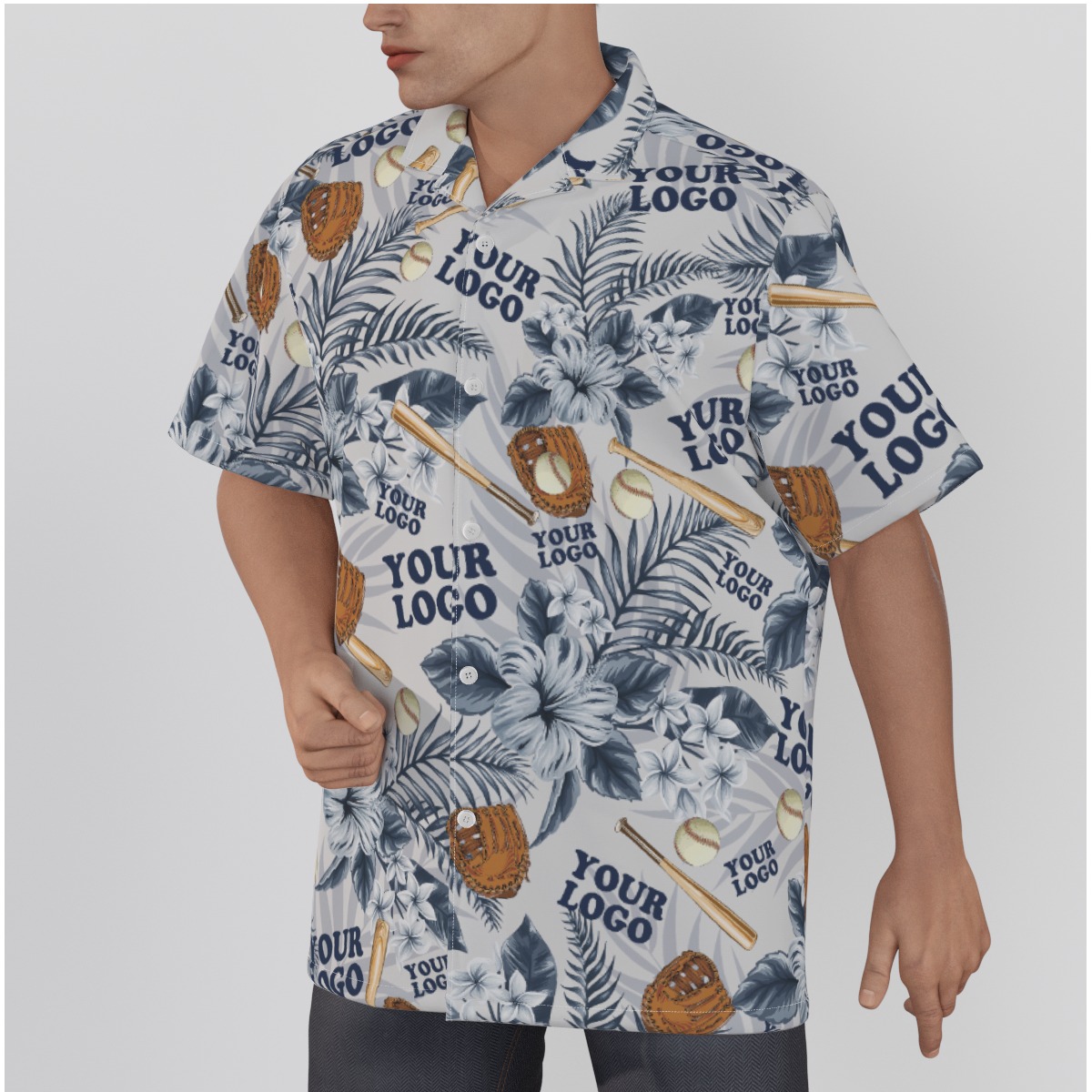 Custom Logo Baseball Team Hawaiian Shirt