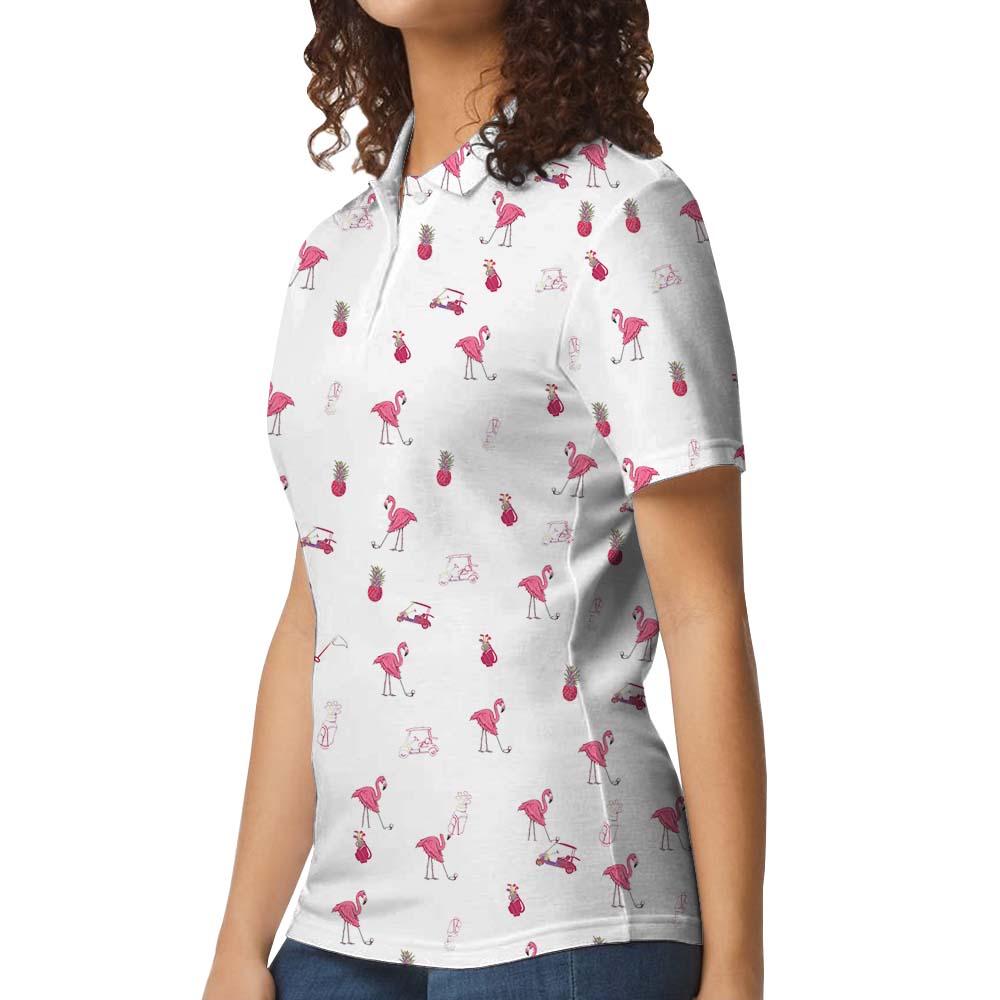 Flocking Flamingos Golf Women's Polos
