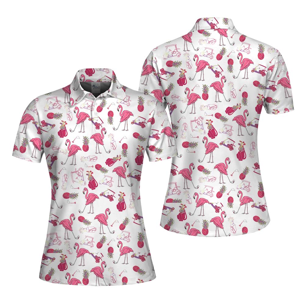 Unique Flamingo Golf Ladies Polo Tops