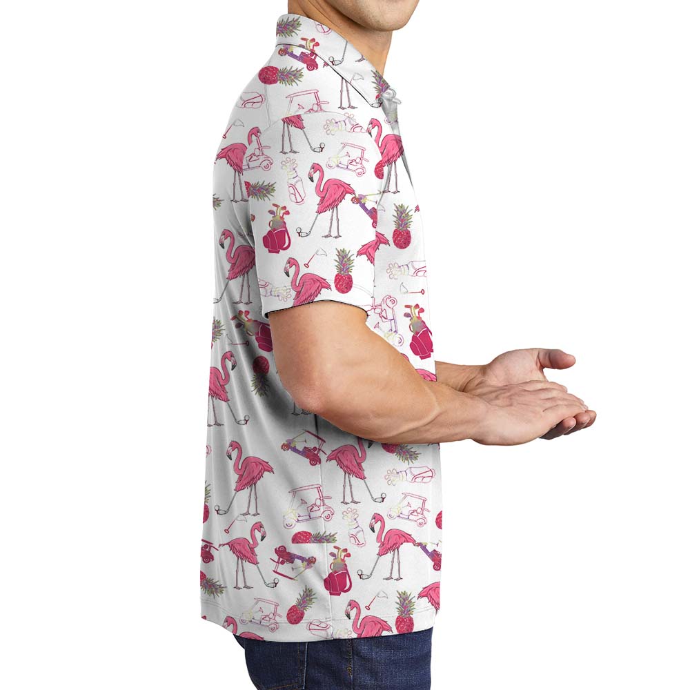 Flamingo Collared Shirt For Golfers