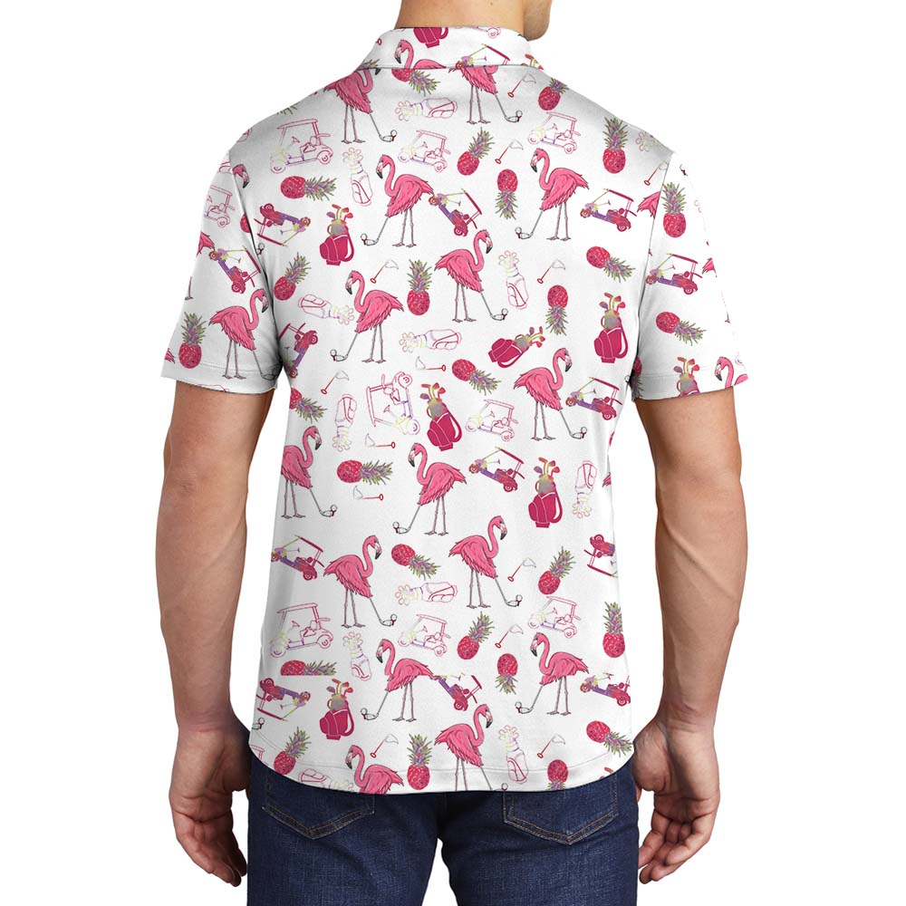 Flamingo Collared Shirt For Golfers