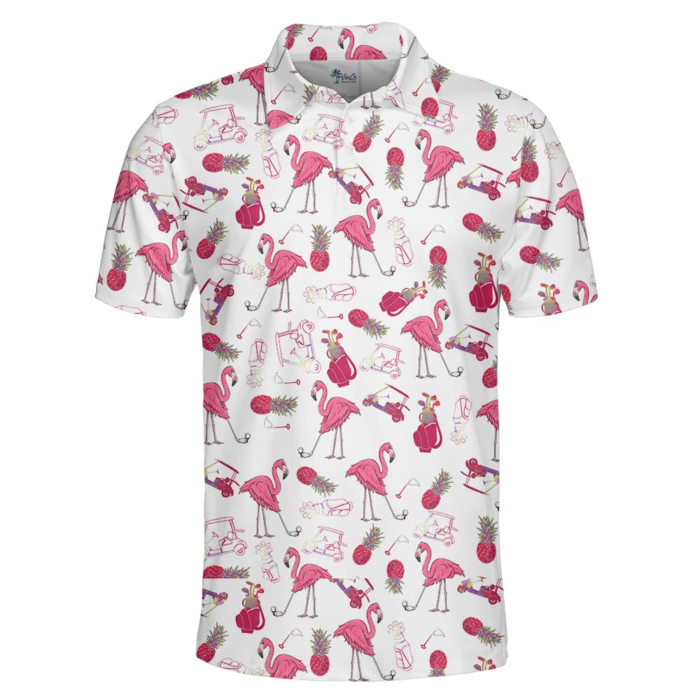 Flamingo Collared Shirt For Golfers