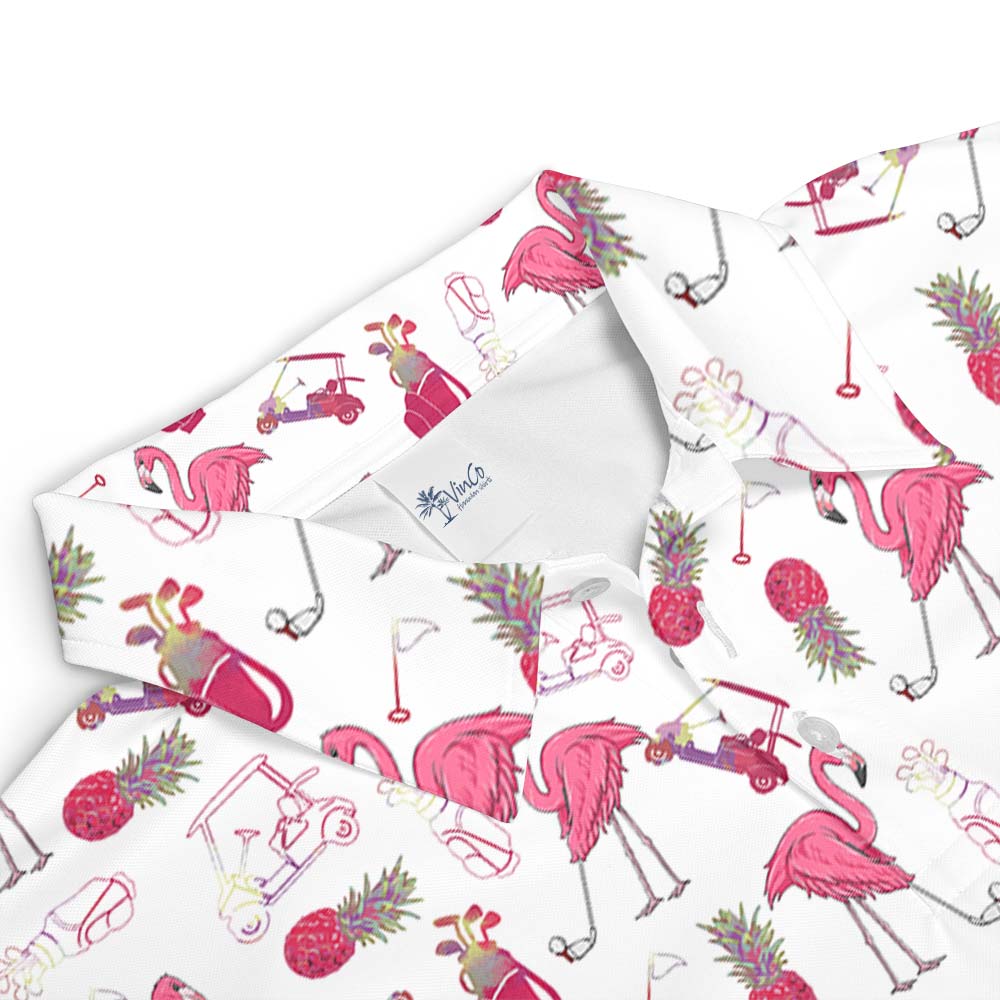 Flamingo Collared Shirt For Golfers