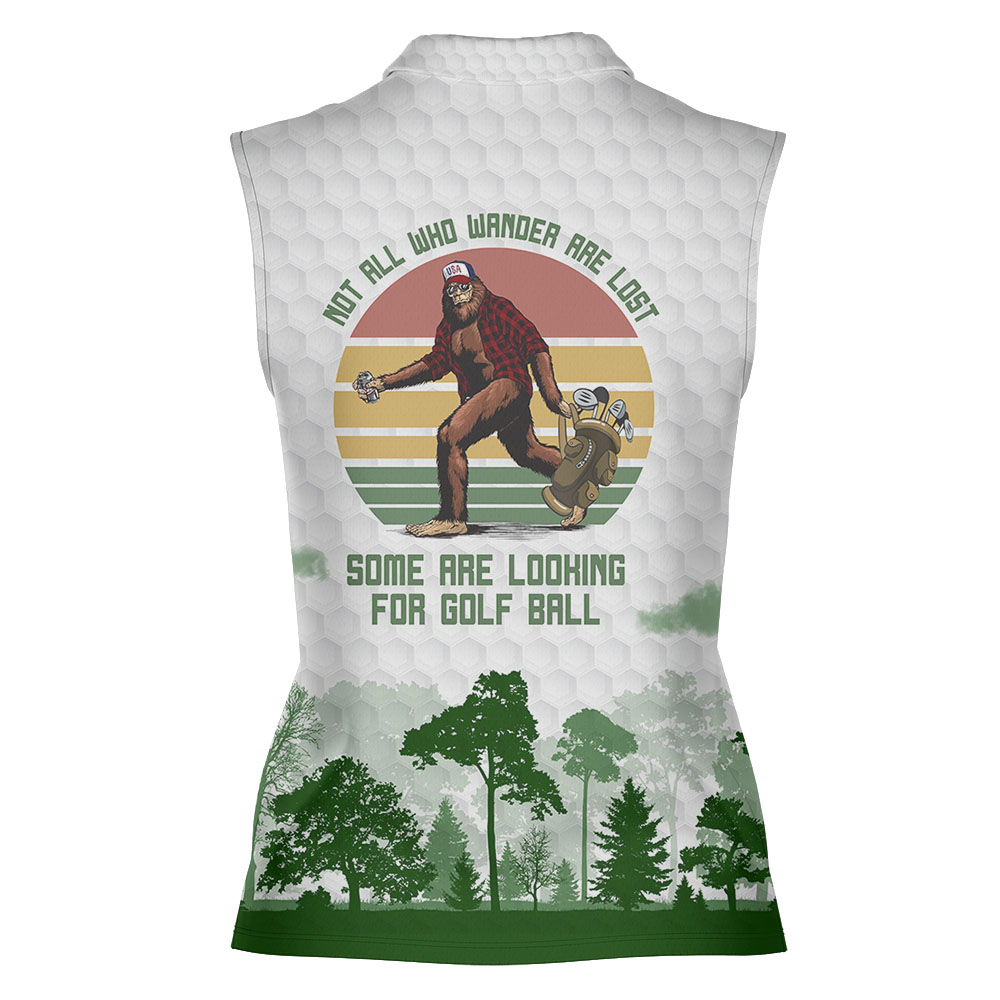 Golf Ball Bigfoot Sleeveless Golf Polos For Women