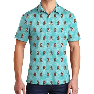 Unique Sasquatch Bigfoot Golf Collared Shirt